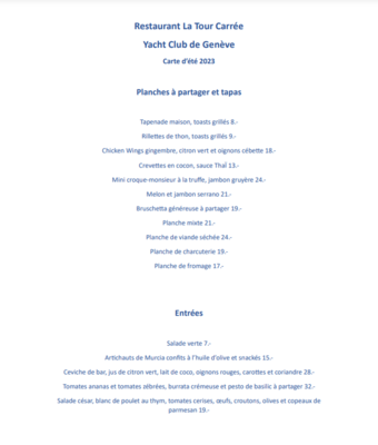 Restaurant La Tour Carrée - Yacht Club de Genève - 18.05.23